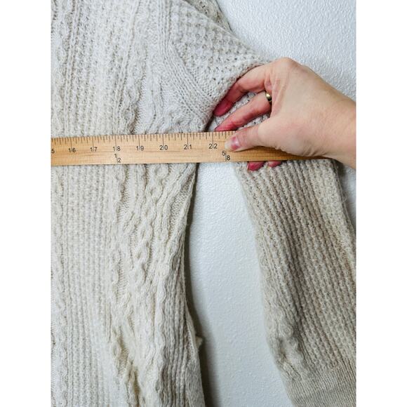 Vince Cream Chunky Knit Long Sleeve Mock Neck Sweater L - Picture 8 of 14